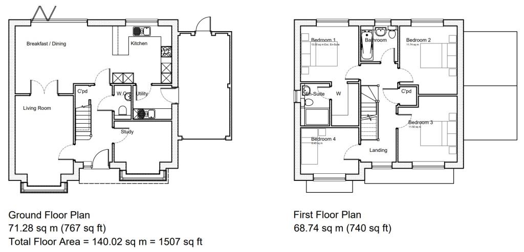 Lot: 60 - DEVELOPMENT PLOT OPPORTUNITY - Floorplans of proposed accommodation for new property in Bean